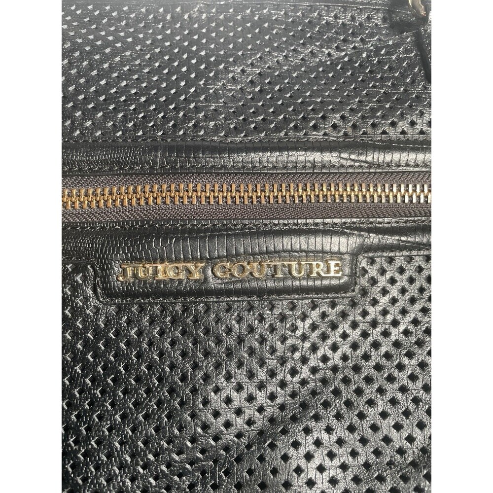 RARE Juicy Couture Leather Tote XL Vtg Y2K Black EUC Preppy Huge